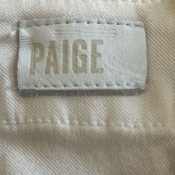 PAIGE Woman’s Cream Carly Pant Jeans Wide Leg Tie at Waist Lyocell & Elastane sz - Picture 4 of 9